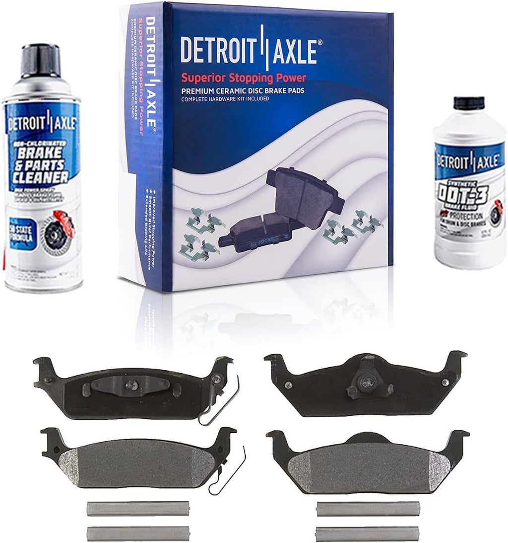 Detroit Axle - REAR Brake Kit for 2004-2011 Ford F-150 2006-2008 Mark LT Drilled Slotted Rotors Brake Calipers Ceramic Brake Pads w/Hardware Replacement: 13.69 inch' Rear Rotor
