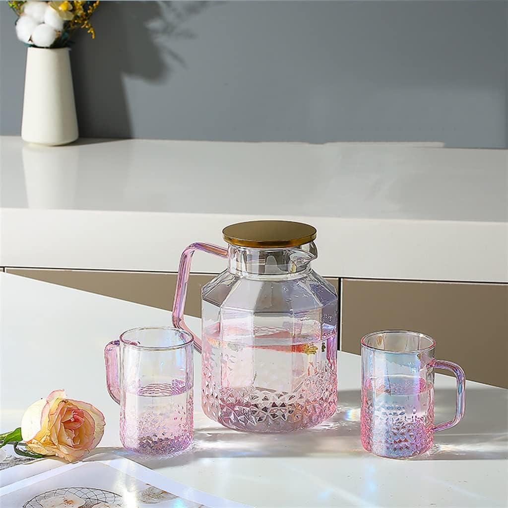 Symphony Pink Cold Kettle Household High Borosilicate Glass High Temperature Hot and Cold Kettle Water Cup Set