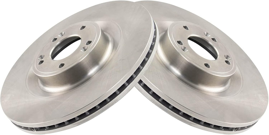 TRQ Front Brake Pad and Rotor Set Ceramic Vented Rotors Compatible with 2017 Genesis G80 2015-2016 Hyundai Genesis 2016-2017 Kia K900