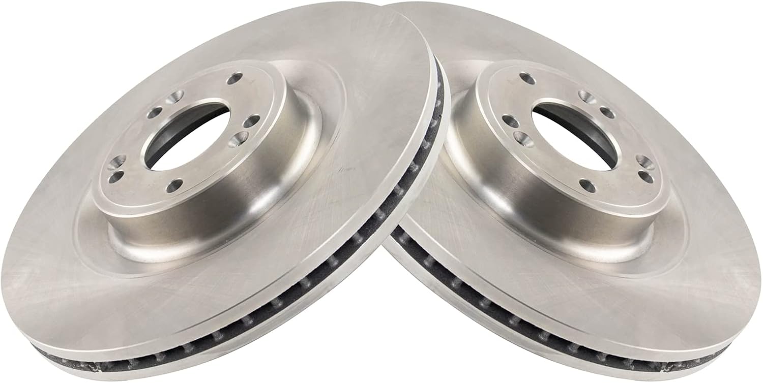 TRQ Front Brake Pad and Rotor Set Ceramic Vented Rotors Compatible with 2017 Genesis G80 2015-2016 Hyundai Genesis 2016-2017 Kia K900