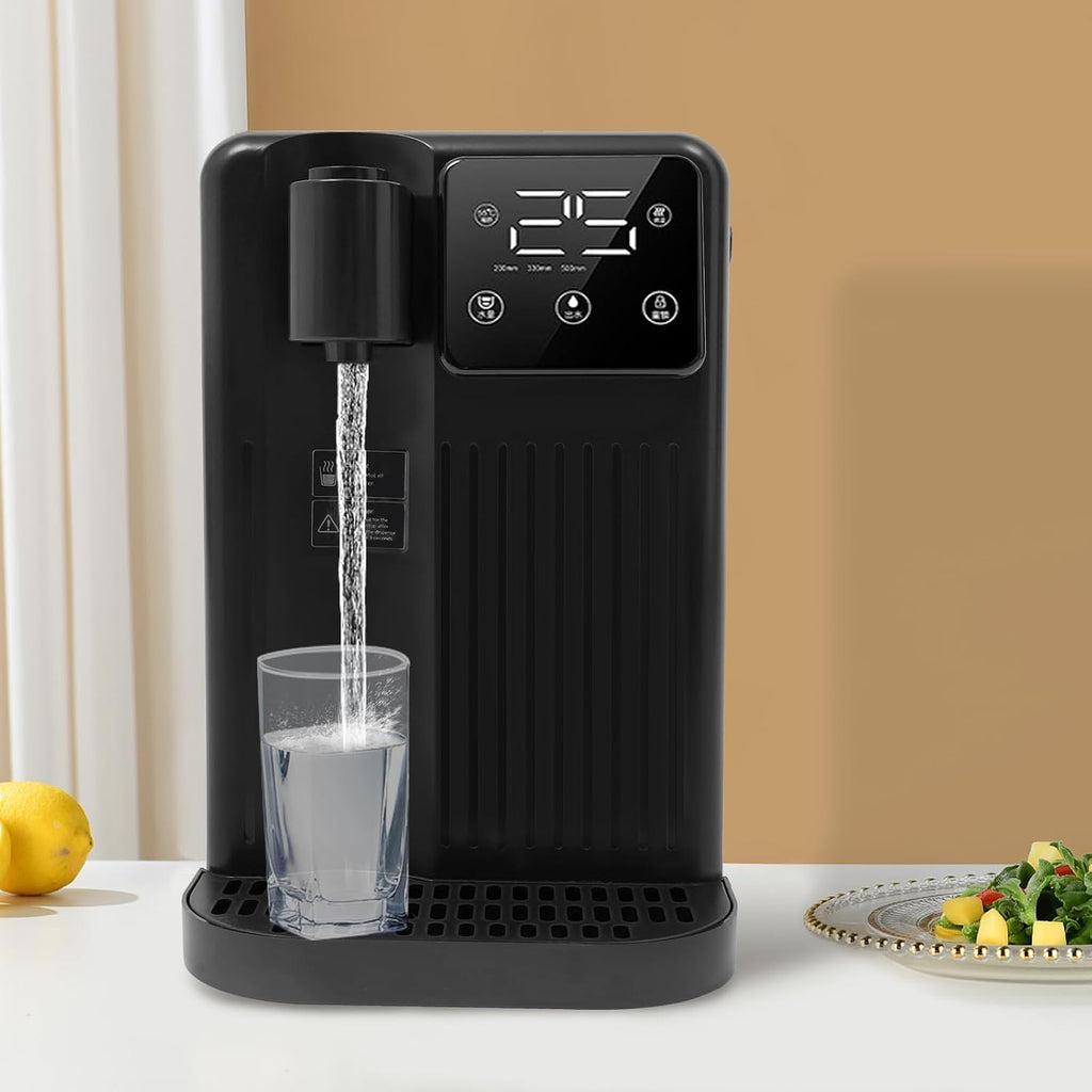 1700W Instant Hot Water Dispenser 3L Desktop Instant Hot Water Dispenser Touch Screen Countertop Water Filter Heating Temperature 77-210.2℉ W/Water Filter Water Tank Drip Tray (Black)