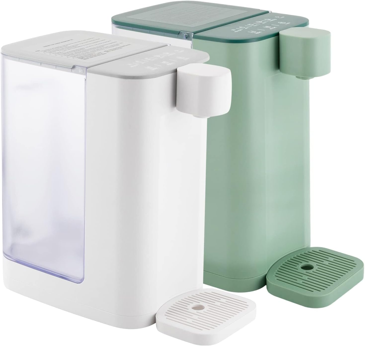 Instant Hot Water Dispenser, Countertop Water Dispenser System for Quick Heating & Outputting, Adjustable 5 Temperatures & 2 Water Outputs, 3L Water Tank Capacity,Green