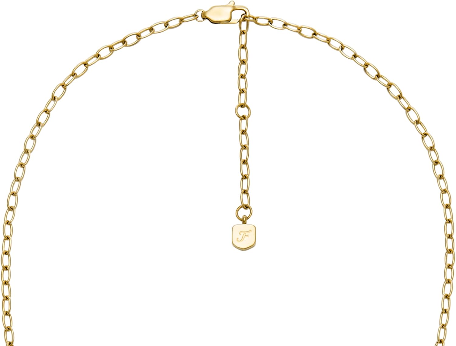 Fossil Women's Gold-Tone Stainless Steel Pendant Chain Necklace for Women