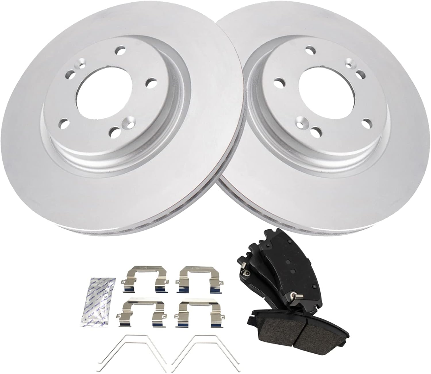 TRQ Front Brake Pad and Rotor Set Ceramic G Coated Vented Rotors Compatible with 2017-2020 Hyundai Elantra 2016-2021 Tucson 2017-2021 Kia Sportage