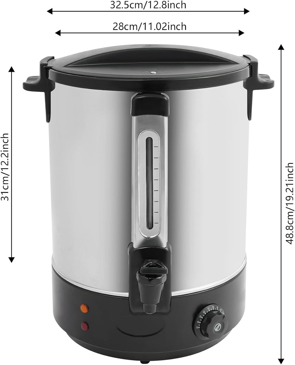 Hot Water Dispenser, Electric Heat Preservation Bucket, 86-230℉ Temp Adjustable Stainless Steel Coffee Maker Hot Water Beverage Dispenser, 5.07Gal Commercial Coffee Urn Water Boiler and Warmer