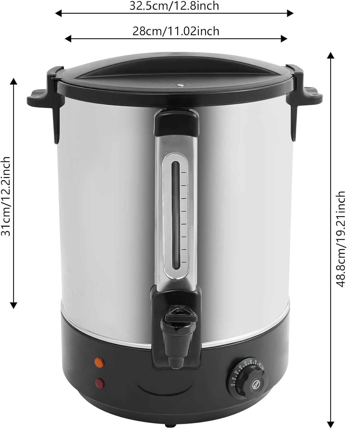 Hot Water Dispenser, Electric Heat Preservation Bucket, 86-230℉ Temp Adjustable Stainless Steel Coffee Maker Hot Water Beverage Dispenser, 5.07Gal Commercial Coffee Urn Water Boiler and Warmer