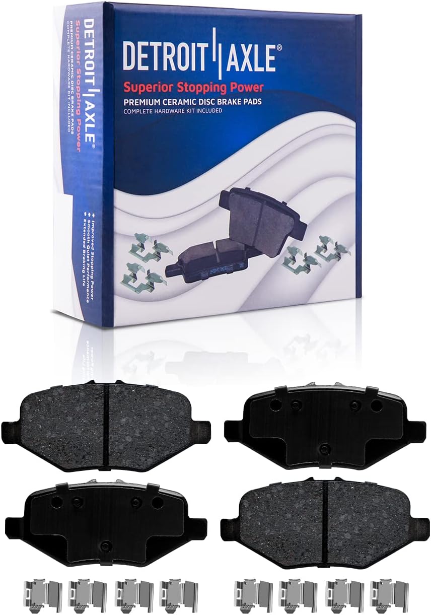 Detroit Axle - Brake Kit for 13-19 Ford Taurus Police Interceptor Sedan 14-18 Special Service Police Sedan, Wheel Bearing Hubs Drilled Brake Rotors Ceramic Brake Pads Replacement