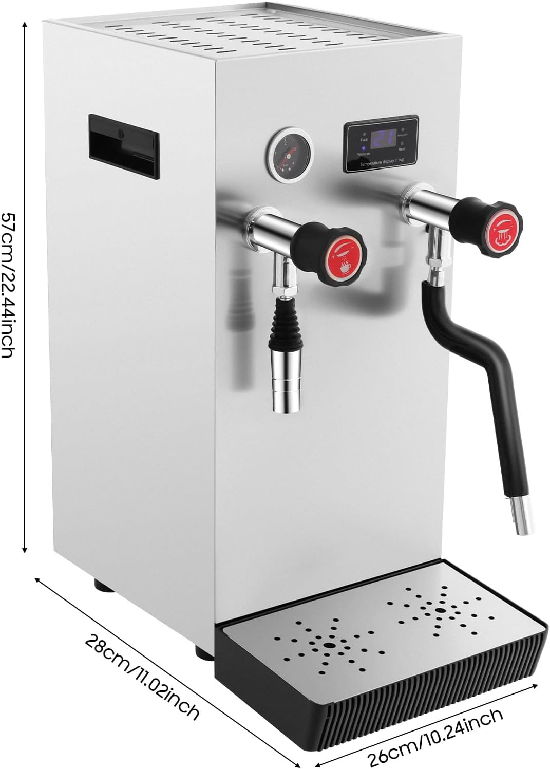 Commercial Milk Frother, 2500W Electric Hot Water Boiler and Milk Steamer Machine for Latte, Tea, and Coffee, Multi-functional Kitchen Appliance for Baristas, Home, Offices, and Family Use