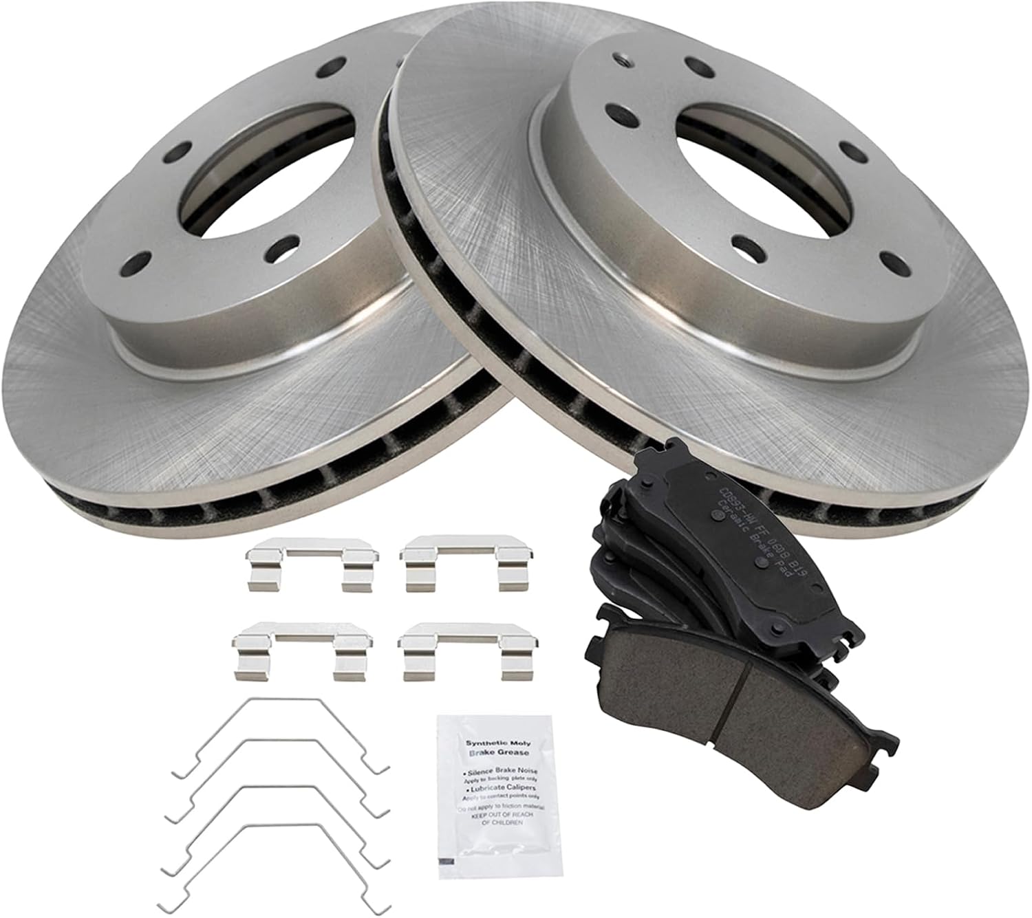 TRQ Front Brake Pad and Rotor Set Ceramic Compatible with 2001-2003 Mazda Protege 2002-2003 Protege5
