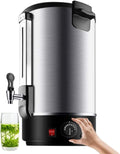 20L Commercial Hot Water Urn Dispenser for Office, Coffee Catering Pot Ideal for Party Chocolate Beverage, Double Wall Stainless Steel Insulation Bucket Milk Tea Shop