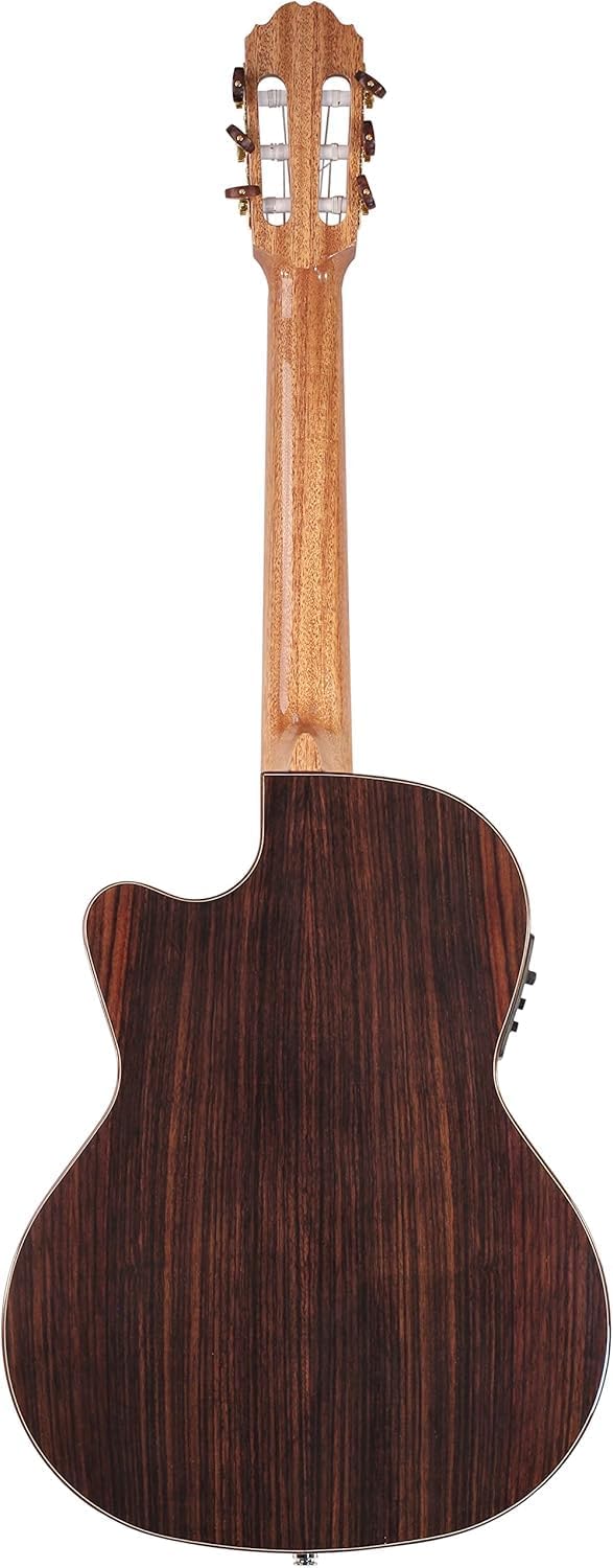 Kremona Fiesta TLR Thin Body Nylon-String Acoustic-Electric Guitar – Natural Finish – Handmade in Europe – Padded Gig Bag Included