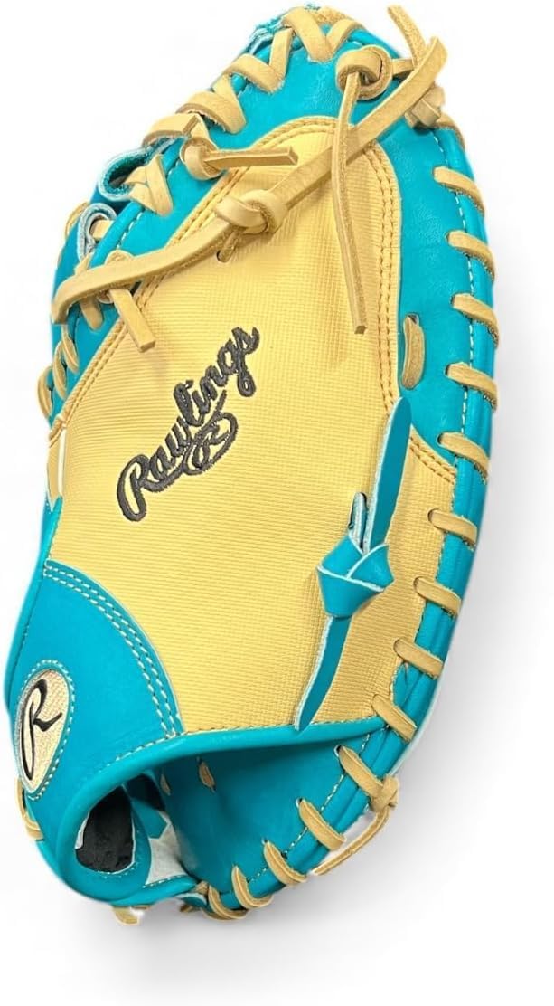 Rawlings Heart of the Hide Speed Shell Baseball Glove – Teal/Blonde – First Base Mitt & Catcher's Mitt – Pro HOH Leather – Lightweight – RHT & LHT Available