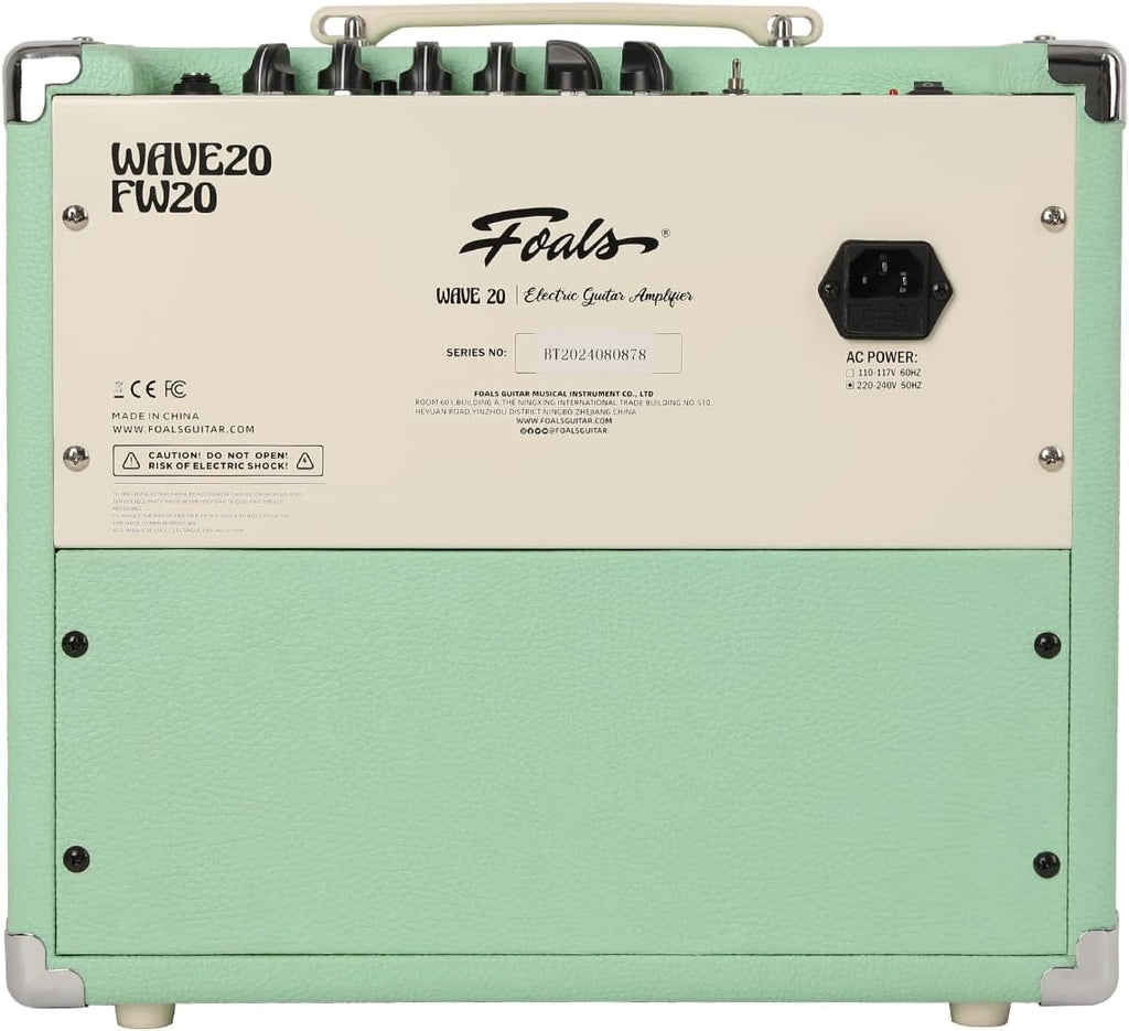 FOALS Electric Guitar Amp 20W (30W Peak), Dual-Channel Clean/Drive Combo Amplifier with Bluetooth, 8-Inch Speaker, 3 Band EQ, Headphone Output & AUX Input for Home Practice(Green)