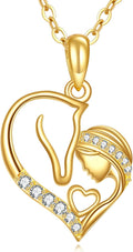 KECHO Christmas Gifts 14k Solid Gold Animals Necklace for Women Giraffe Bee Elephant Ladybug Koala Axolotl Horse Unicorn Cat Necklaces Pendant Jewelry Mothers Day Birthday for Mom Wife Friends