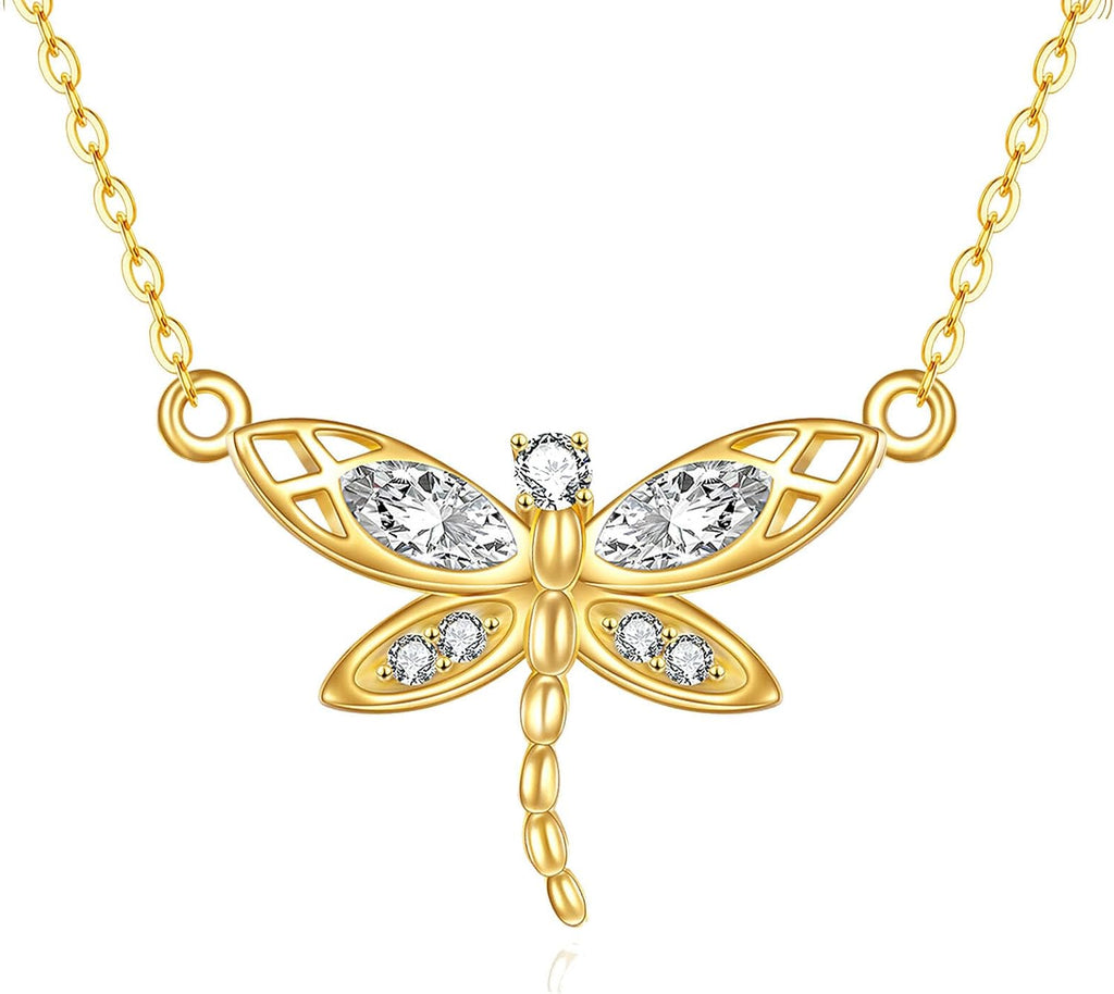 KECHO Christmas Gifts 14k Solid Gold Animals Necklace for Women Giraffe Bee Elephant Ladybug Koala Axolotl Horse Unicorn Cat Necklaces Pendant Jewelry Mothers Day Birthday for Mom Wife Friends