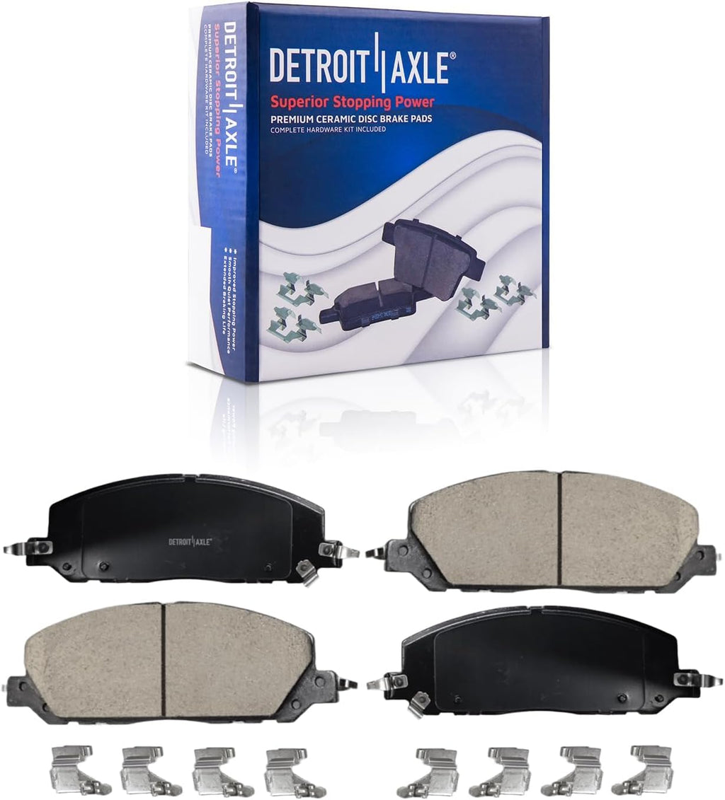 Detroit Axle - Brake Kit for 2020-2025 Ford Explorer, Police Interceptor Utility, 2020-2023 Lincoln Aviator, Disc Brake Rotors Ceramic Brakes Pads : 14.29' inch Front, 13.78' inch Rear Vented Rotor