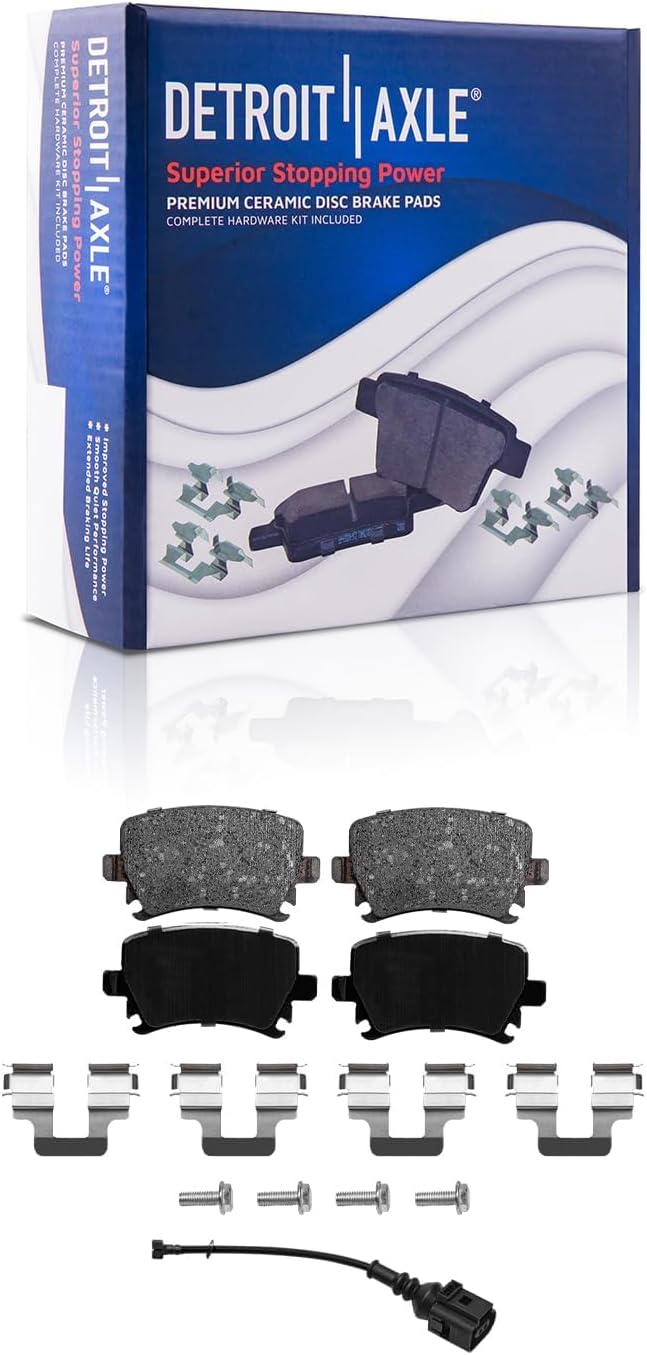 Detroit Axle - Brake Kit for Volkswagen Jetta Eos CC Audi A3 Quattro Rear Disc Brake Rotors Ceramic Brakes Pads 2010 Replacement : 12.28' inch Front and 11.10' inch Rotors