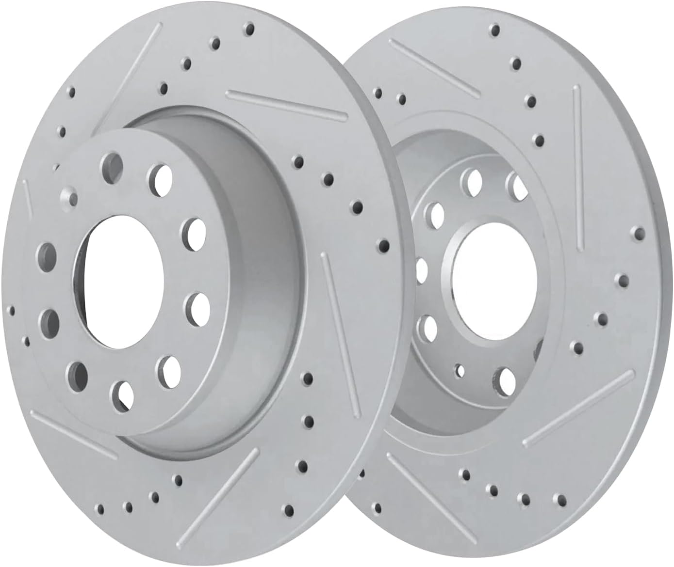 Detroit Axle - Brake Kit for 11-13 Audi A3 [Base] 11.34' inch Front and 11.10' inch Rear Drilled and Slotted Disc Brake Rotors Ceramic Brakes Pads 2011 2012 2013 Replacement