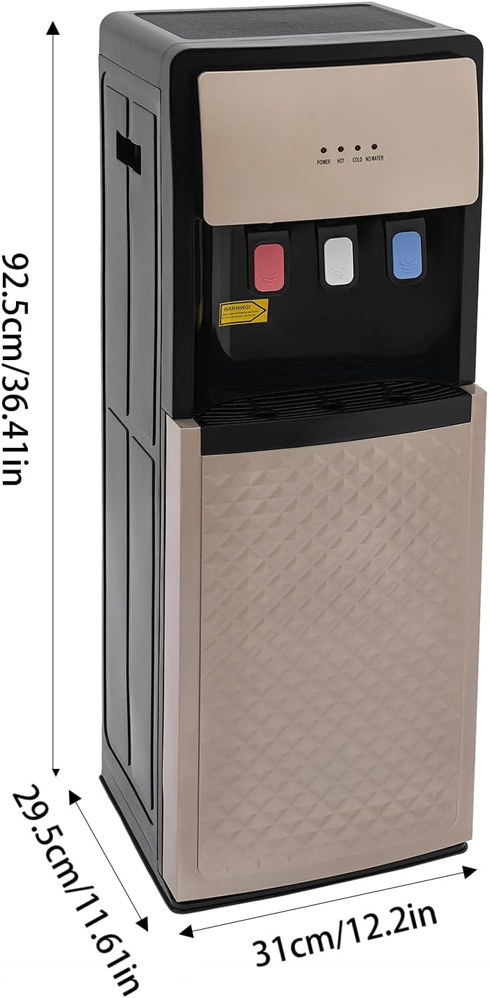 Bottom Loading Water Cooler Dispenser, 500W Hot & Cold Standing Water Floor Standing Water Dispenser, Electrostatic Spraying Temperature Protection for Home Office Apartm (Underlay)