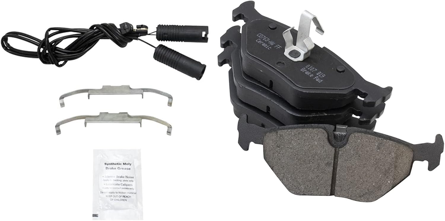 TRQ Front and Rear Brake Pad and Rotor Set Ceramic Vented Solid Rotors Compatible with 1999-2000 BMW 323i 2000 BMW 323Ci 2000 328Ci 2001-2006 325Ci 2001-2005 325i