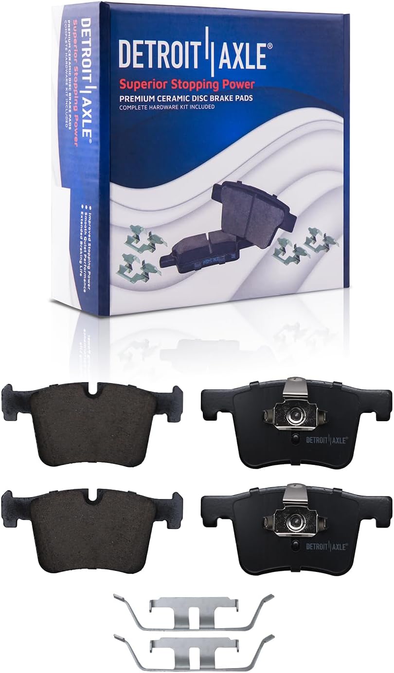 Detroit Axle - Front Drilled Brake Rotors Calipers w/Bracket + Brake Pads Kit Replacement for BMW 328i 330i GT xDrive 428i - 8pc Set