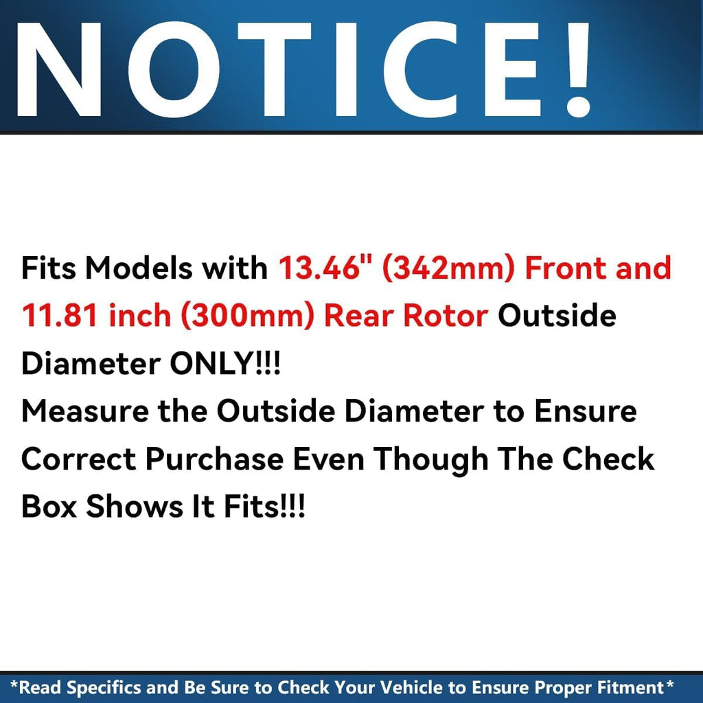 Detroit Axle - 8pc Brake Kit for 2015-2023 Mercedes-Benz C300 2016-2018 C350e 2015 C400, Drilled and Slotted Disc Brake Rotors Ceramic Brakes Pads Replacement : 13.46' inch Front and 11.81' inch Rear