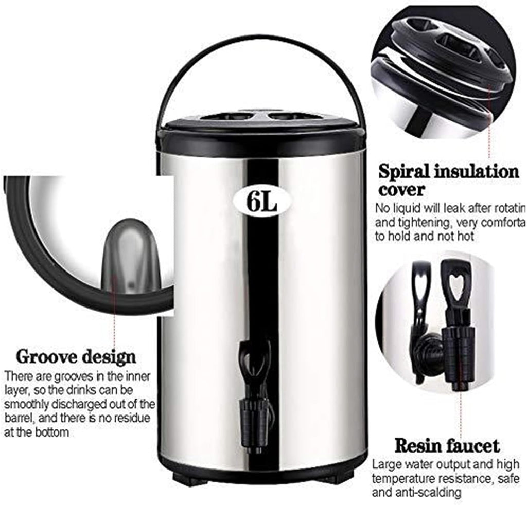 Hot Water Dispenser, 5 Gallon Stainless Steel Insulated Beverage Dispenser with Spigot for Coffee, Tea, Soup - Commercial & Office Use
