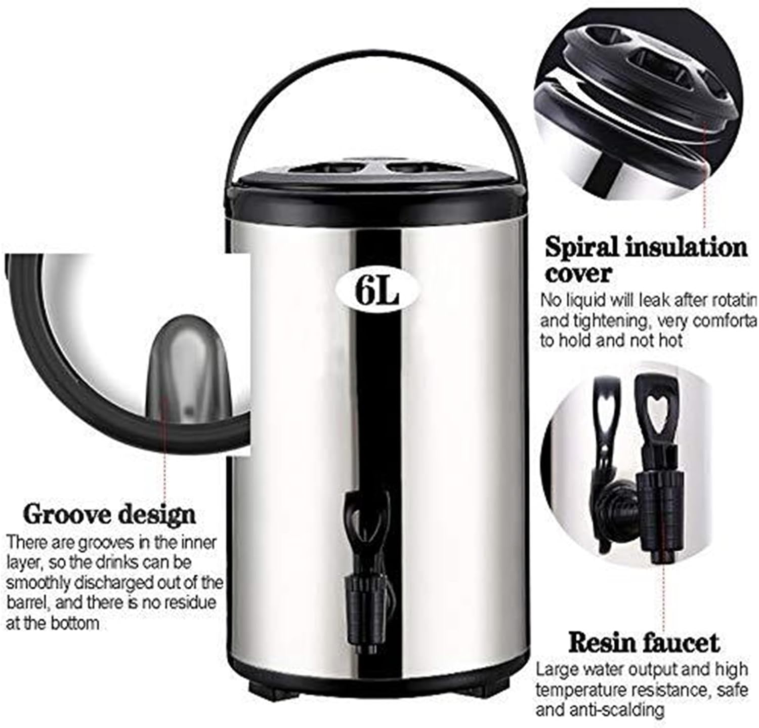Hot Water Dispenser, 5 Gallon Stainless Steel Insulated Beverage Dispenser with Spigot for Coffee, Tea, Soup - Commercial & Office Use