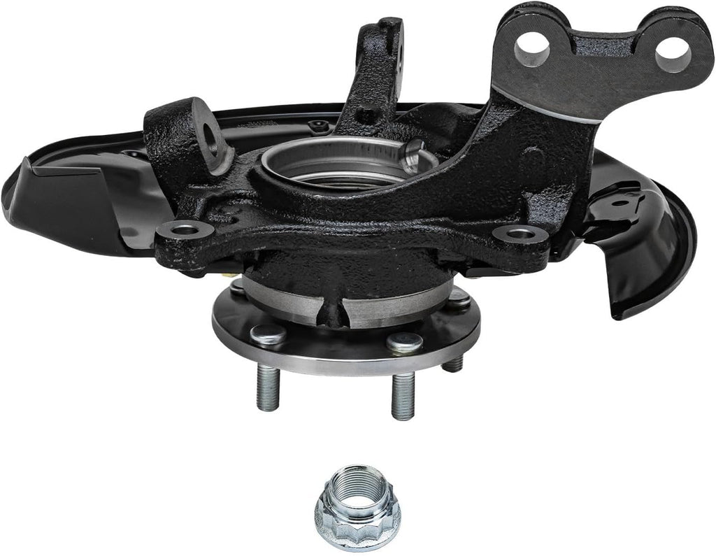 Detroit Axle - Front Brake Kit for Lexus RX350 RX450h Toyota Highlander, Steering Knuckles & Wheel Bearing Hubs Drilled & Slotted Brake Rotors Ceramic Brake Pads Disc Brake Calipers Replacement