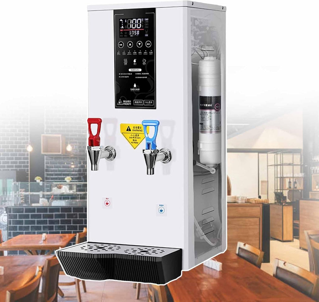 Commercial Hot Water Dispenser Boiler, Electric Catering Boiling Water Machine, Stepping Type Boiling Water Machine, 45 L/H Large Output, Quick Brewing for Coffee, Tea, Milk,White