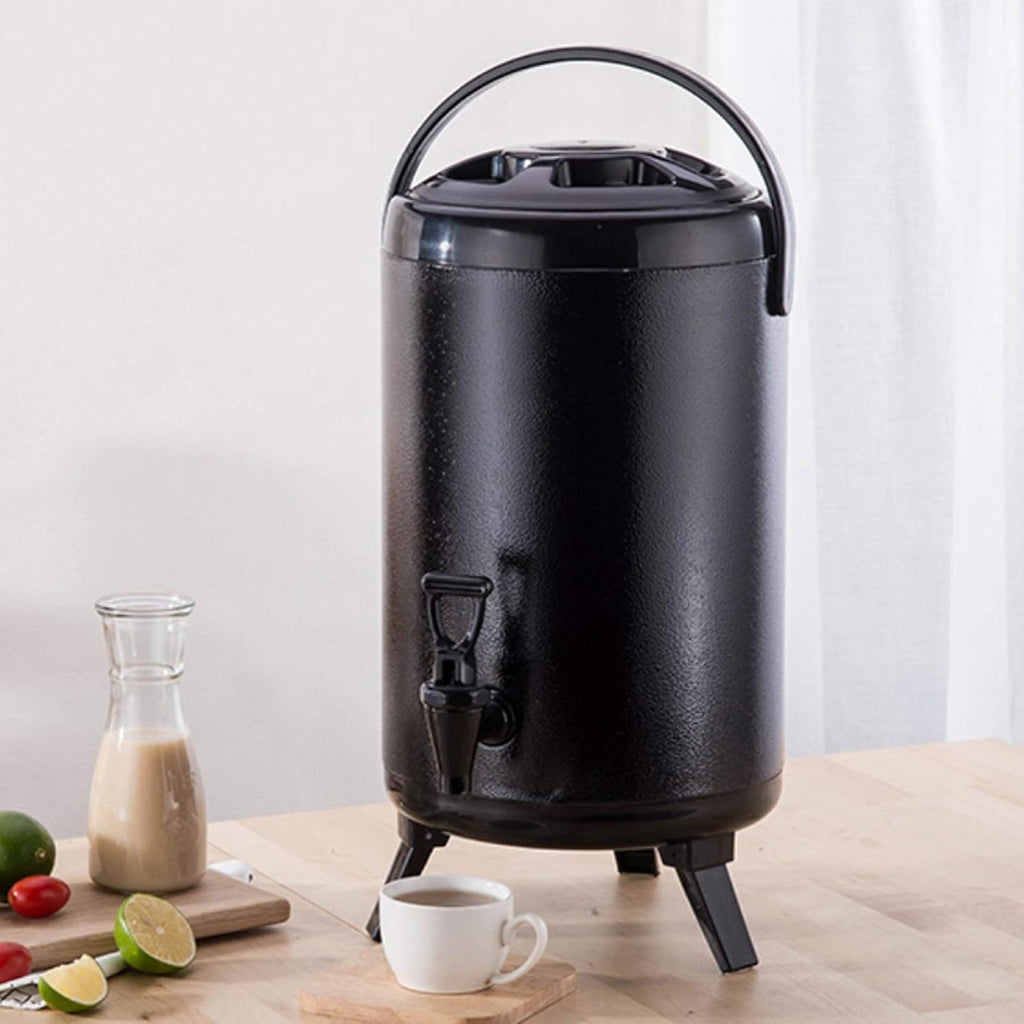 Stainless Steel Insulated Beverage Dispenser 10 Liter/2.64 Gallon with Spigot for tea, coffee, cold milk, water, juice in parties, offices, weddings (10 Liter/2.64 Gallon)