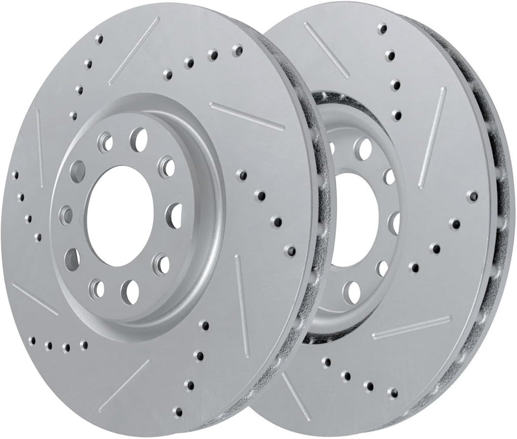 Detroit Axle - 8pc Brake Kit for 2016 2017 2018 2019 2020 2021 2022 2023 Jeep Cherokee, Drilled Slotted Disc Brake Rotors Ceramic Brakes Pads Replacement: 12.99' inch Front and 12.60' inch Rear Rotor