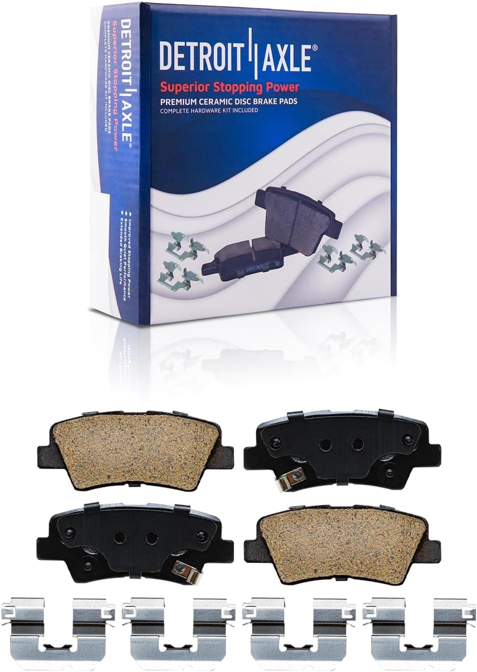 Detroit Axle - 10pc Brake Kit for 2017 2018 2019 2020 2021 2022 Kia Sportage, Disc Brake Rotors Ceramic Brakes Pads with Hardware Replacement : 12.60' inch Front and 11.89' inch Rear Rotor