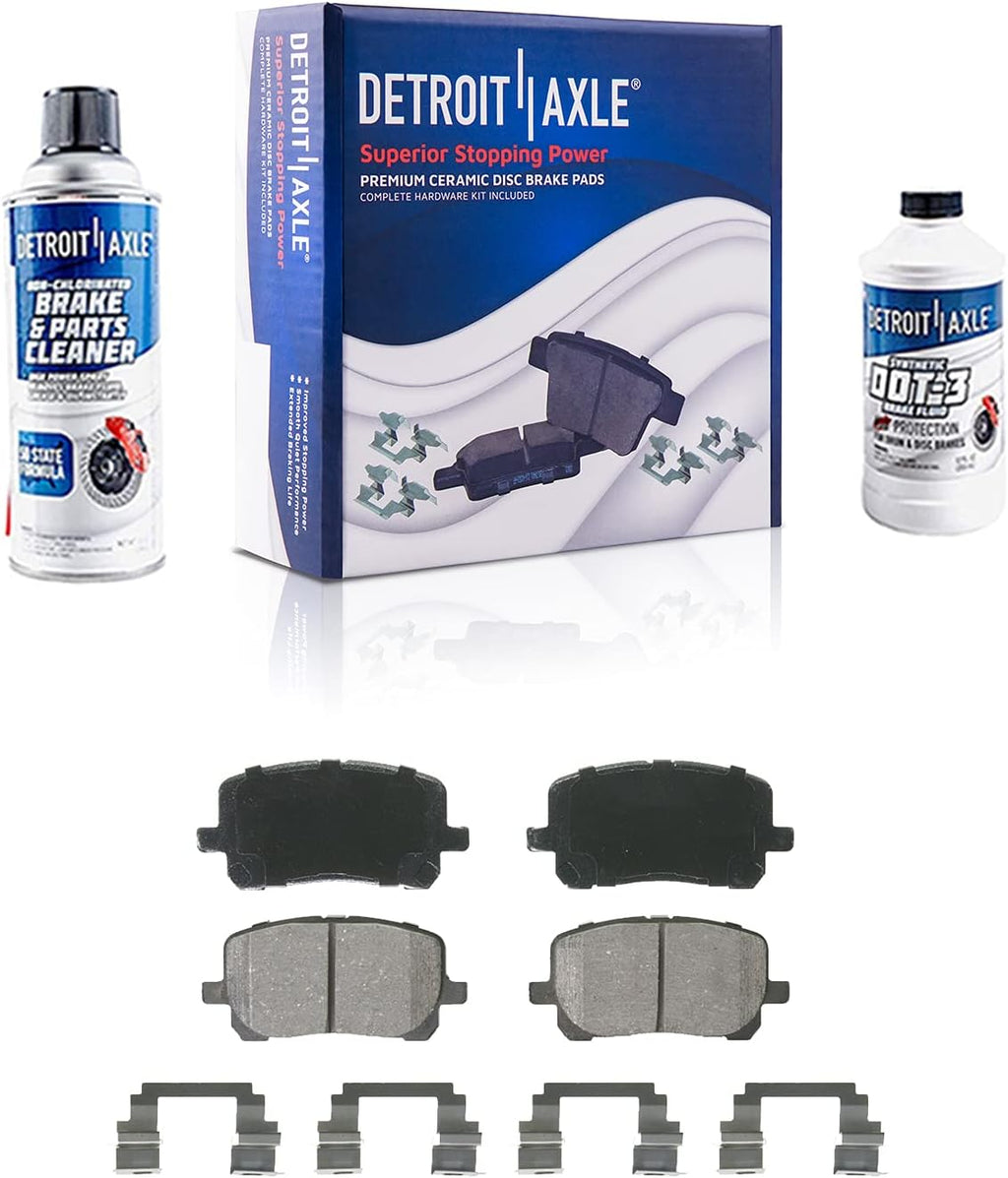 Detroit Axle - Front Brake Kit for 03-08 Toyota Corolla Matrix Pontiac Vibe, Drilled & Slotted Brake Rotors Ceramic Brake Pads Brake Calipers 2003 2004 2005 2006 2007 2008 Replacement