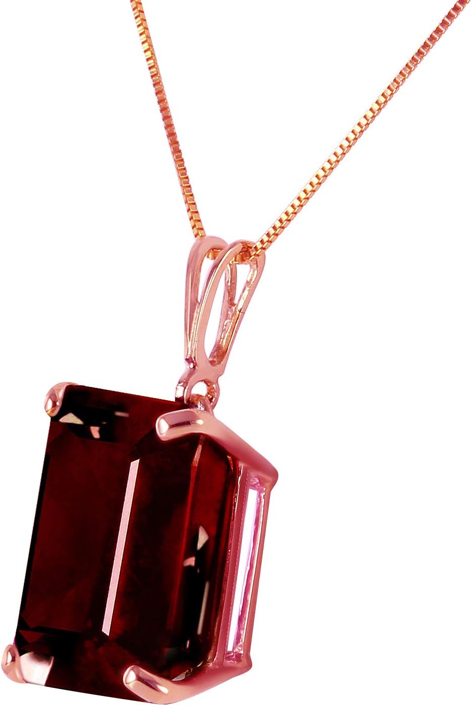 Galaxy Gold 14K Solid Gold 7.0 Carat Natural Garnet Pendant Necklace for Women - Yellow Gold Fine Jewelry