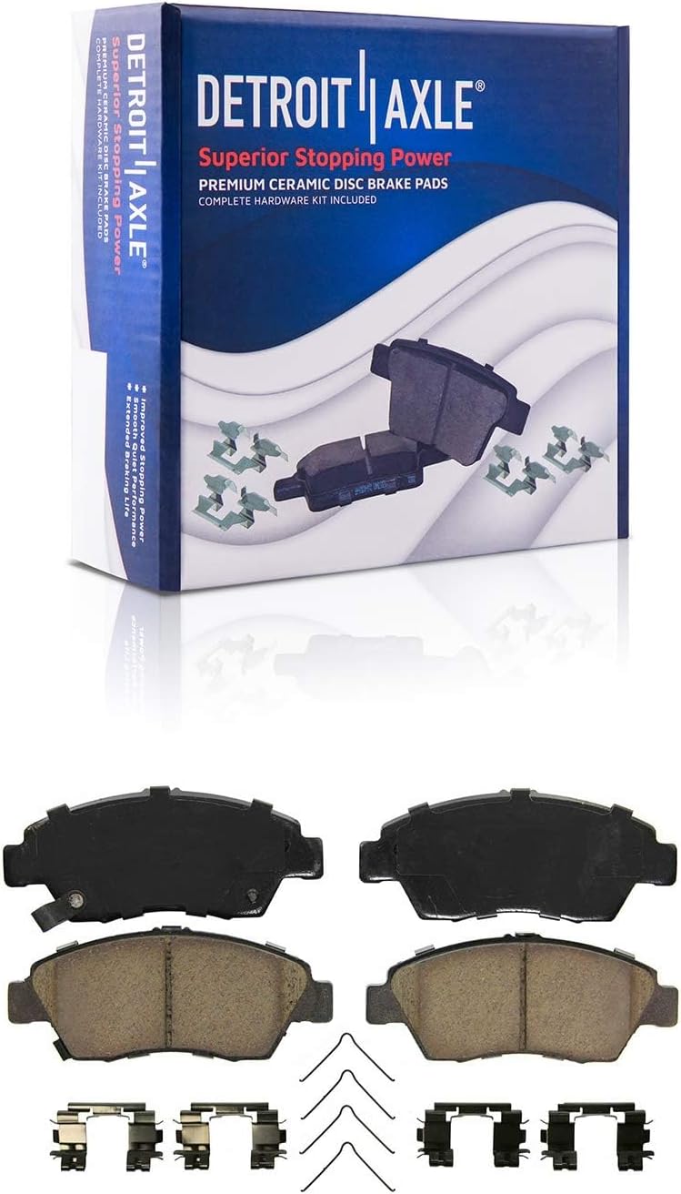 Detroit Axle - Brake Kit for 2009-2013 Honda Fit Front Brake Rotors Ceramic Brakes Pads Rear Brake Drums Brake Shoes 2010 2011 2012 Replacement : 10.32 inch Front Rotors