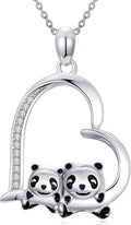 ZBA Natural Diamond Animal Necklaces for Women, 18k Gold Plated 925 Sterling Sliver Fine Jewelry Meaningful Gifts (Color F-G/Clarity I1-I2)