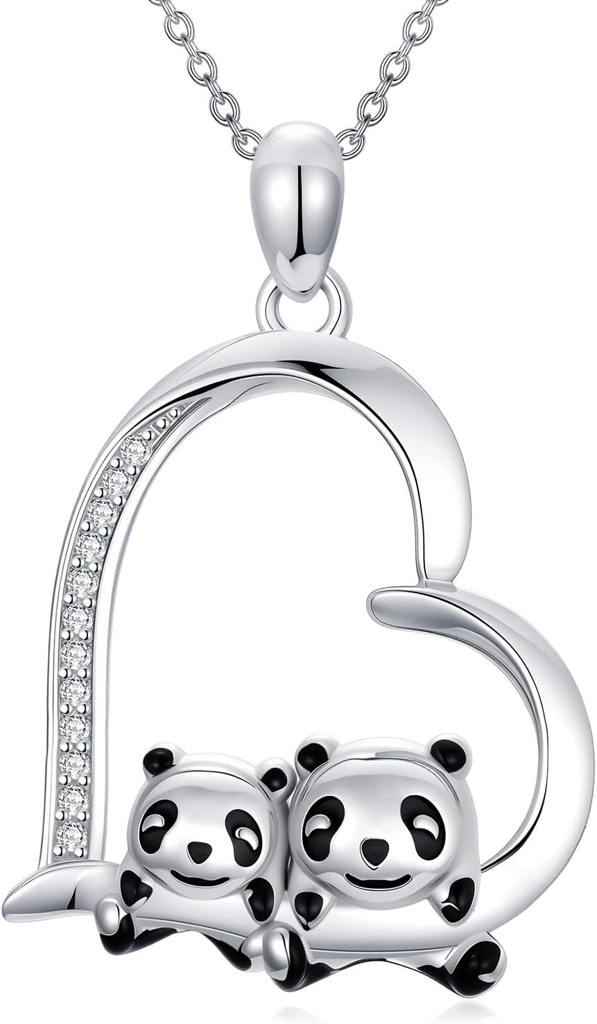ZBA Natural Diamond Animal Necklaces for Women, 18k Gold Plated 925 Sterling Sliver Fine Jewelry Meaningful Gifts (Color F-G/Clarity I1-I2)