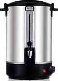Drink Dispenser Commercial Electric Hot Water Boiler and Warmer Insulated Barrel Double Walled Beverage Dispenser with Spigot for Hot Water Milk Tea Coffee Juice, Home Party Use