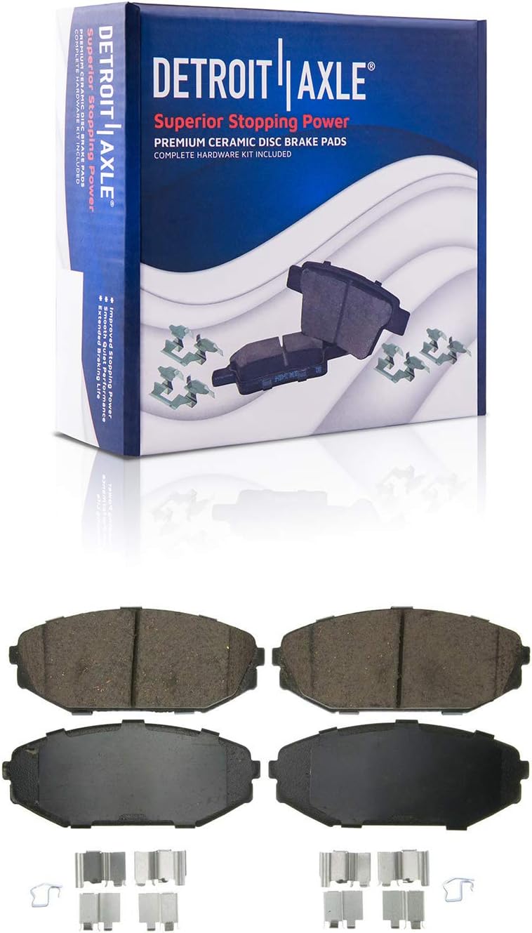 Detroit Axle - Front Drilled Brake Rotors Ceramic Brake Pads + Right Brake Caliper Replacement for Honda Odyssey Acura MDX - 5pc Set