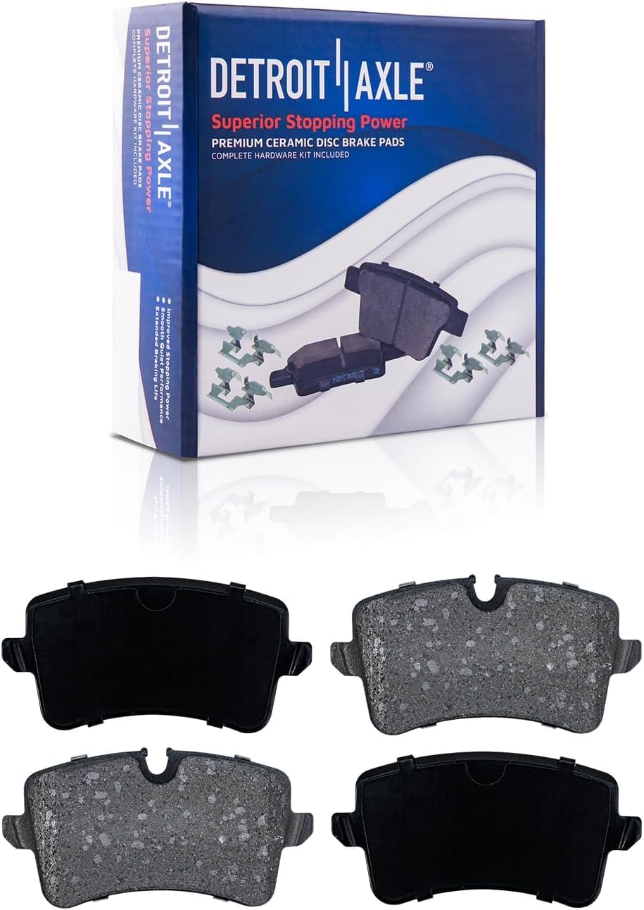 Detroit Axle - Brake Kit for Audi A7 A6 A8 Quattro S7, Disc Brake Rotors Ceramic Brakes Pads with Hardware Replacement : 14.02' inch Front and 12.99' inch Rear Rotors