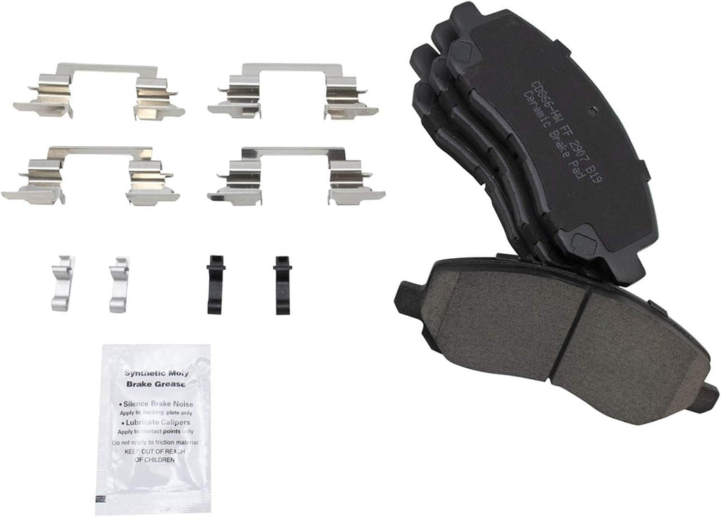 TRQ Front Brake Pad and Rotor Set Ceramic Vented Rotors Calipers Compatible with 2007-2012 Dodge Caliber