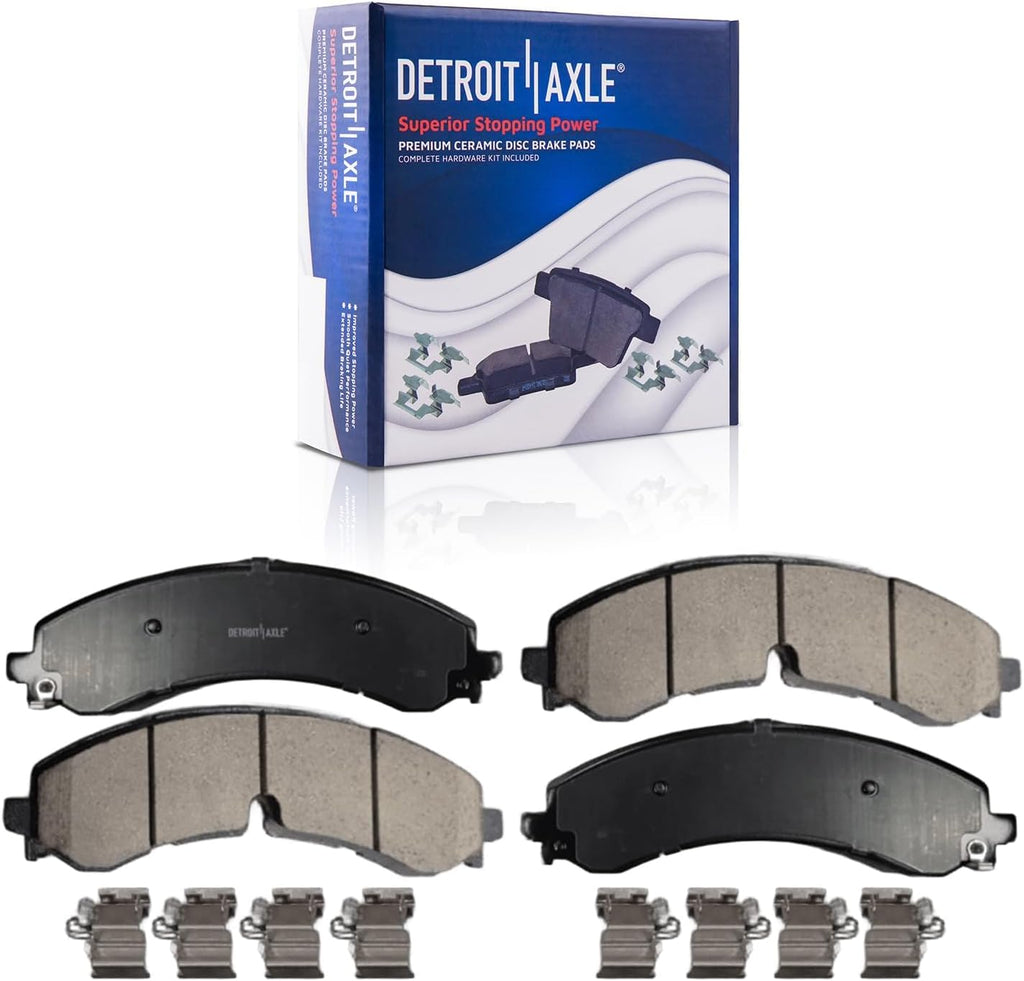 Detroit Axle - Brake Kit for 20-24 Chevrolet GMC Silverado Sierra 2500 3500 HD Disc Brake Rotors Brakes Pads 2020 2021 Replacement : 13.98' inch Front and 14.17' inch Rear Rotor