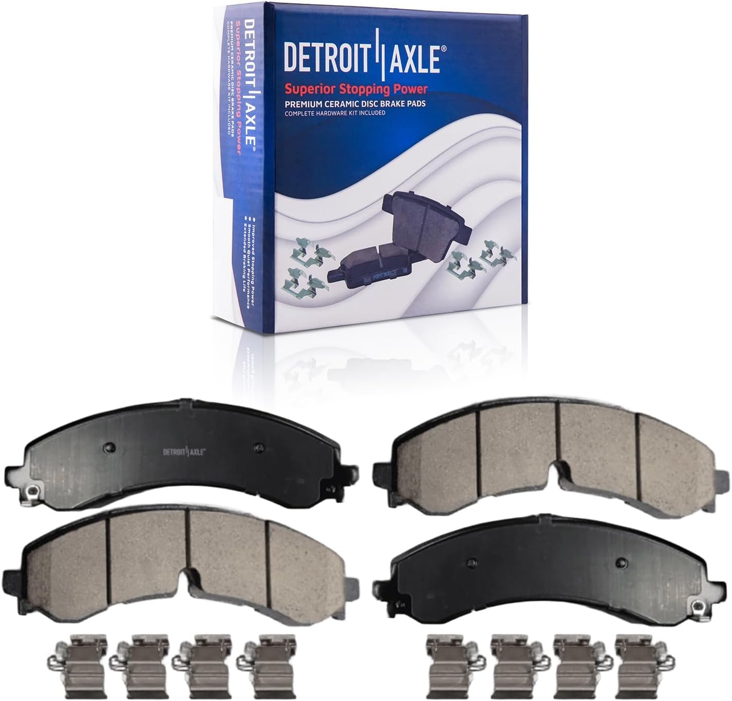 Detroit Axle - Brake Kit for 20-24 Chevrolet GMC Silverado Sierra 2500 3500 HD Disc Brake Rotors Brakes Pads 2020 2021 Replacement : 13.98' inch Front and 14.17' inch Rear Rotor