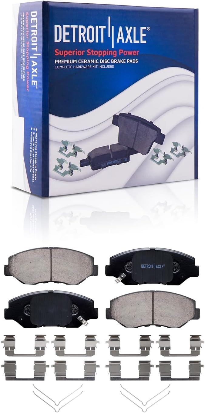 Detroit Axle - 10pc Brake Kit for 2003-2011 Honda Element, Disc Brakes Rotors 2004 2005 2006 2007 2008 2009 2010 Ceramic Brake Pads Replacement : 11.10' inch Front and Rear Rotors