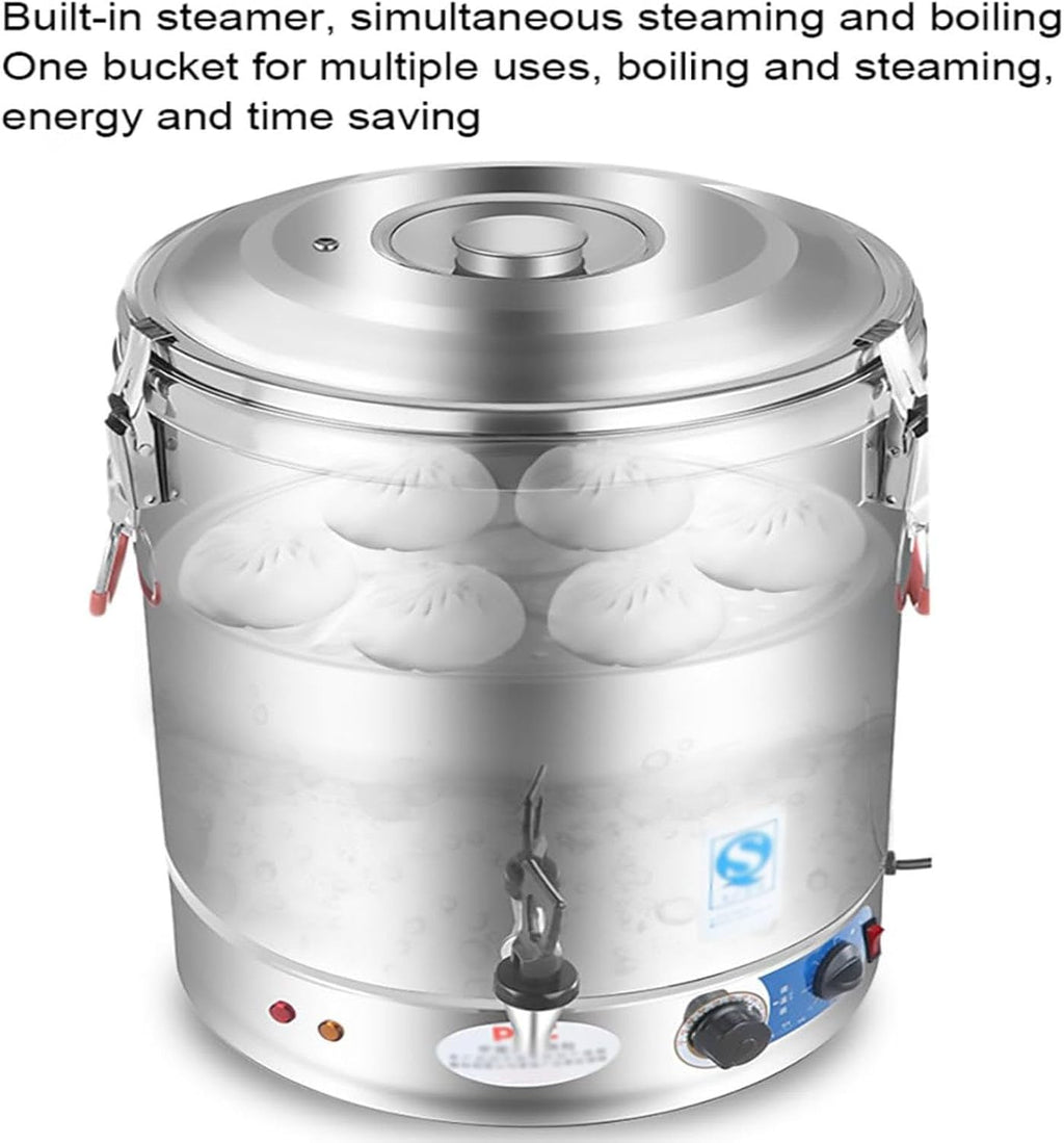 Commercial Large Capacity Catering Urn, 40L/50L/60L/70L Hot Water Boiler Dispenser, Stainless Steel, 30-110°C Temperature Control for Cafe, Office, Home,60L