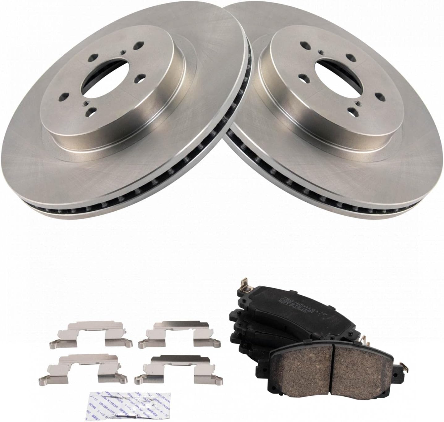 TRQ Front Ceramic Brake Pad and Rotor Set Compatible with 2018-2019 Subaru Crosstrek 2017-2019 Subaru Impreza with 294mm Diameter Front Rotors