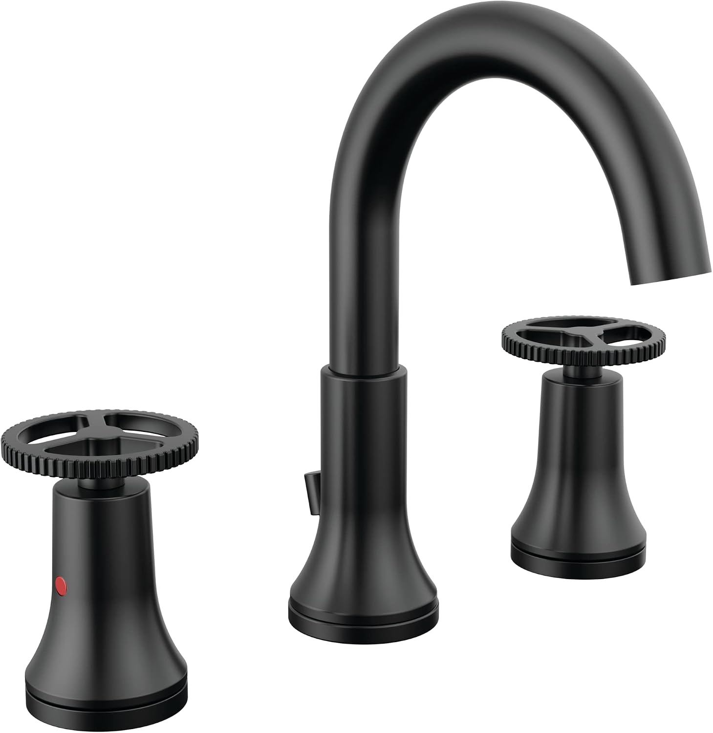 Delta Faucet Trinsic Widespread Bathroom Faucet 3 Hole, Matte Black Bathroom Faucet, Diamond Seal Technology, Metal Drain Assembly, Matte Black 3558-BLMPU-DST