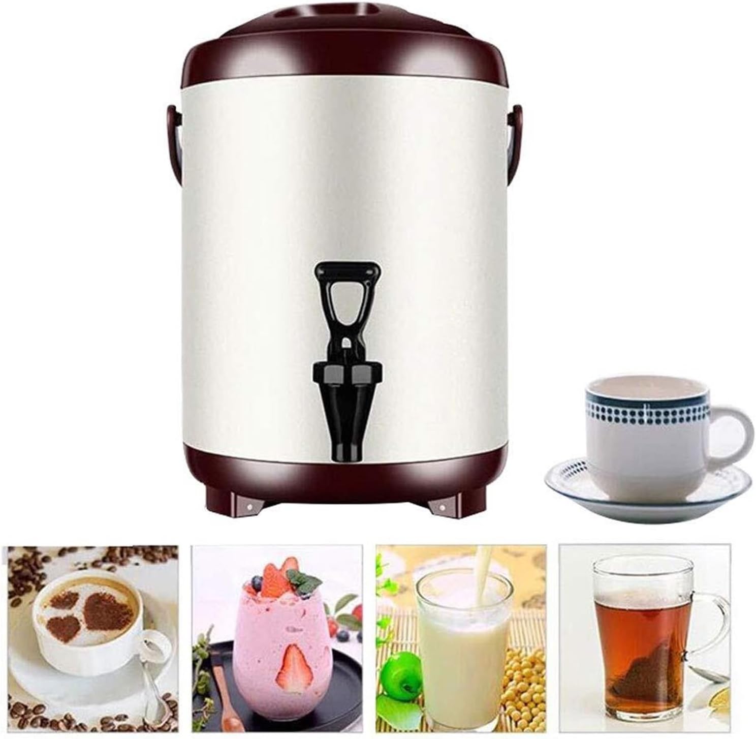 Hot Beverage Dispenser, Commercial Hot Water Dispenser For Tea/Coffee, Insulated Barrel Coffee Urn Milk Tea Bucket(8L)