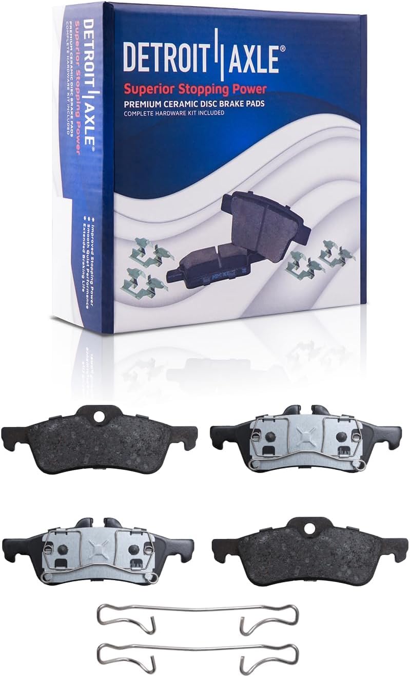 Detroit Axle - Brake Kit for 2007 Mini Cooper Disc Brake Rotors Ceramic Brakes Pads with Hardware Replacement 10.86' inch Front and 10.20' inch Rear